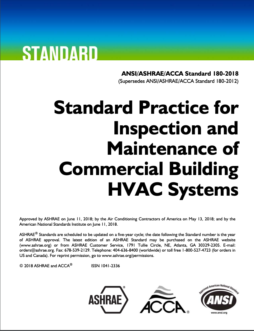 Cover of Standard Practice for Inspection and Maintenance of  Commercial Building HVAC Systems