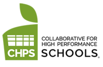 CHPS logo with building and leaf