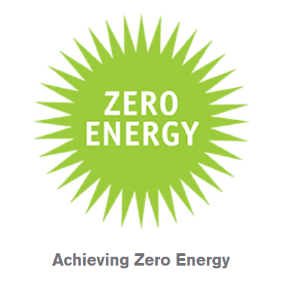 Text that says "achieving zero energy"