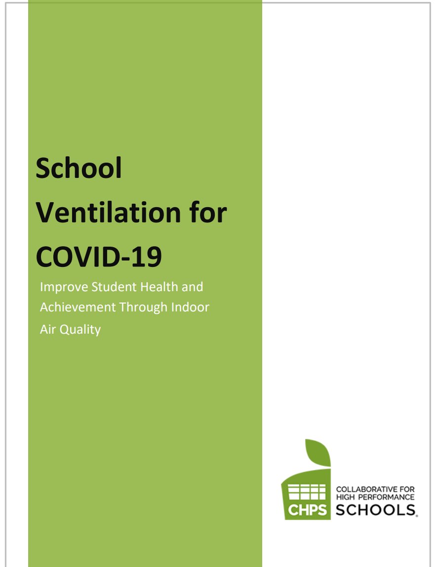 Cover of report with title "CHPS School Ventilation for Covid-19"