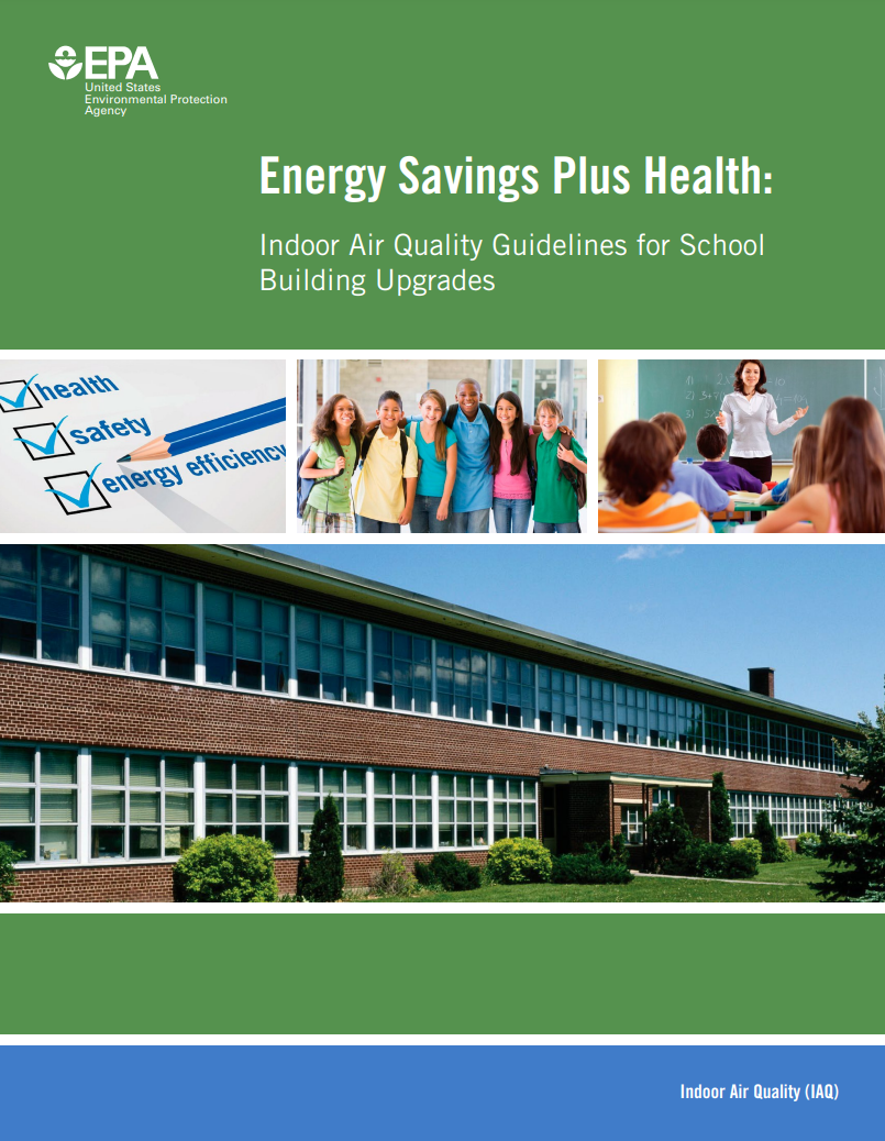 Cover of guidelines with title "Energy Savings plus Health"