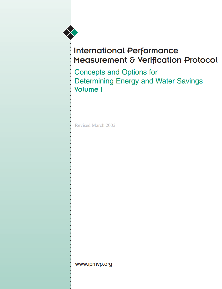 Report cover with title "International Performance Measurement and Verification Protocol"