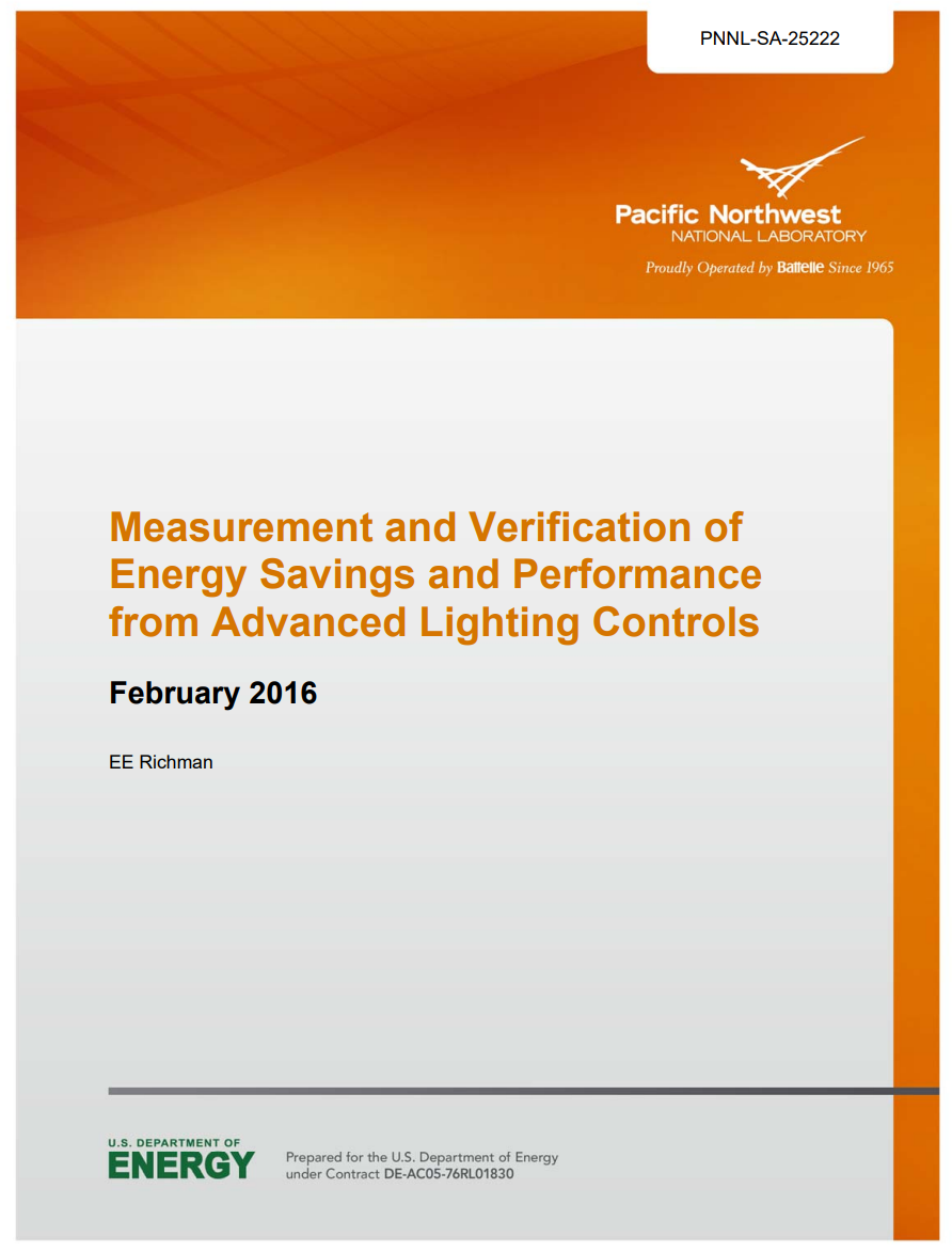 Front cover of report that says "Measurement and Verification of Energy Savings"
