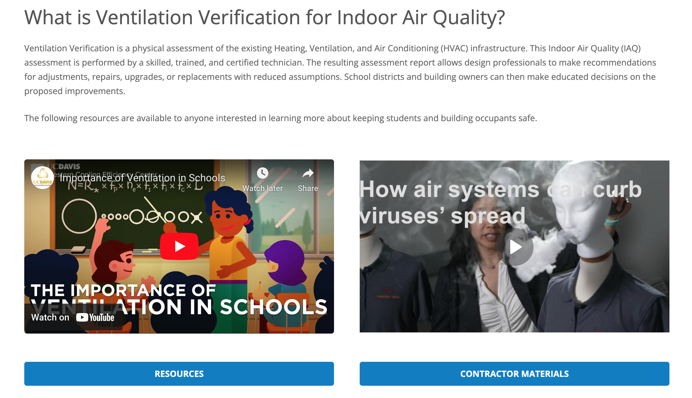 webpage that says "what is ventilation verification for indoor air quality?"
