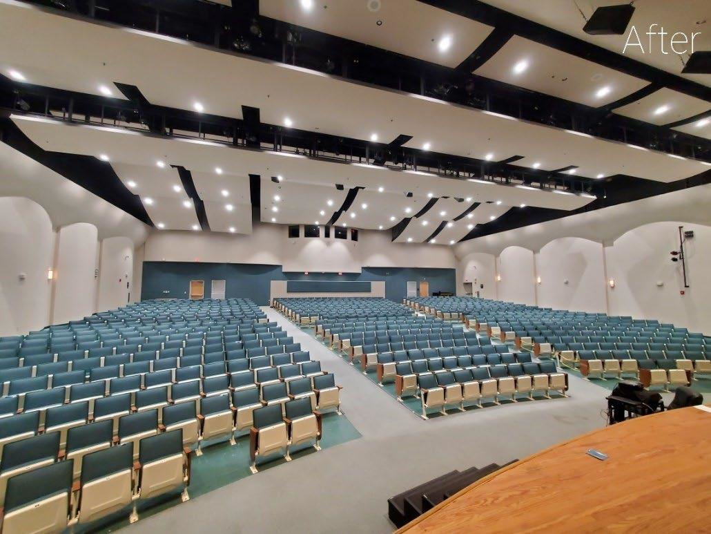Auditorium with bright nice lights