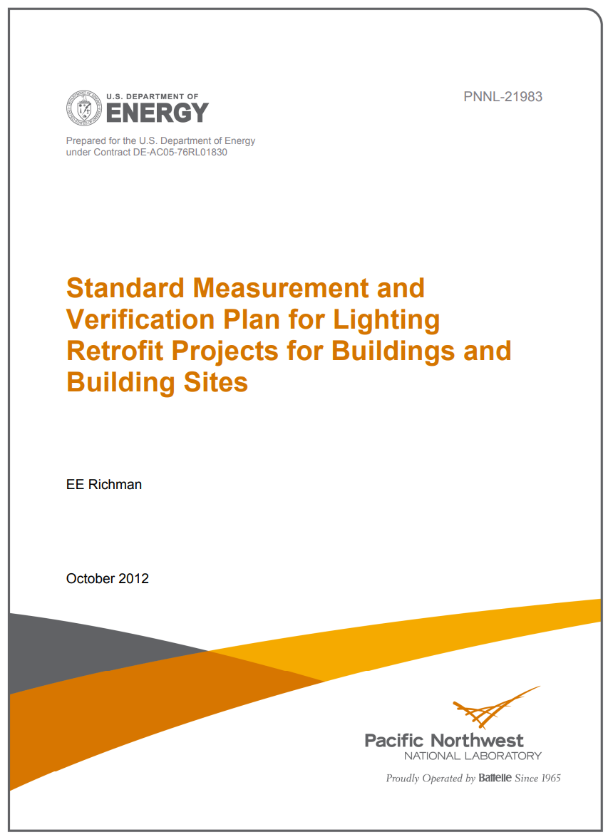 Report cover with title "Standard Measurement and Verification Plan"