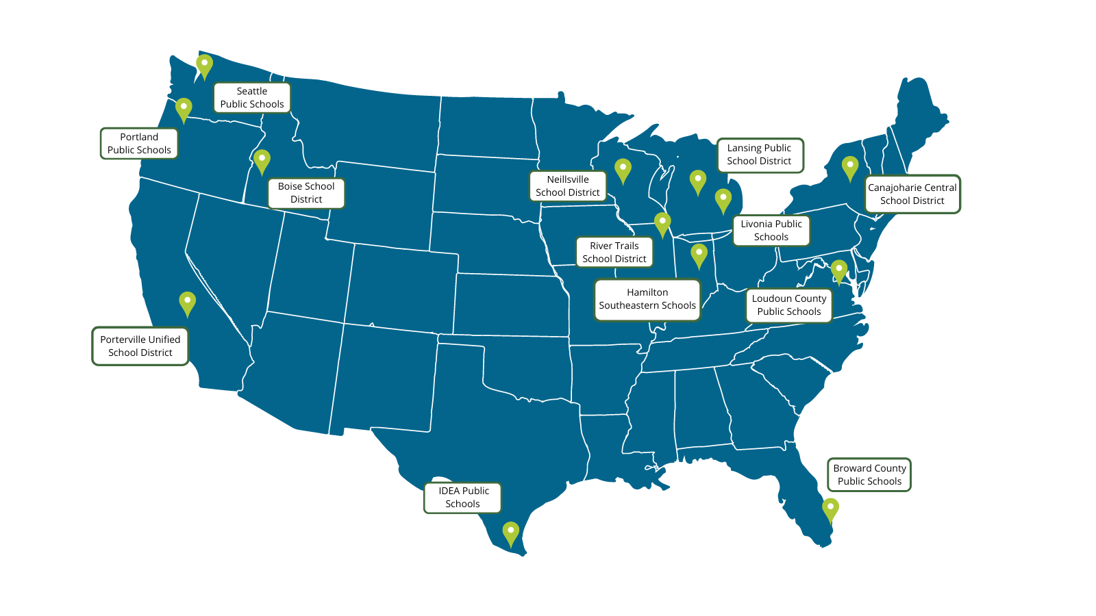 Map of where awardees are located - all over the U.S.
