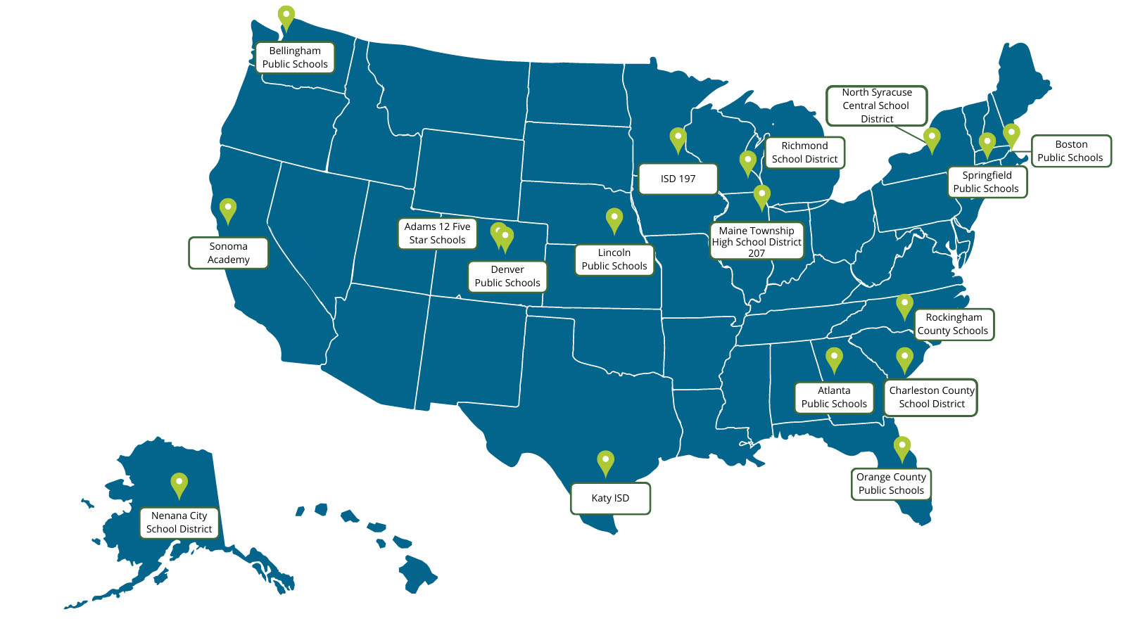 Map of where awardees are located - all over the U.S.